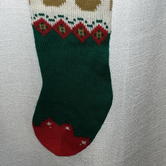 Vintage Santa's Best Teddy Bear Knit Long Stocking 23" Christmas Country Classic - Picture 7 of 7
